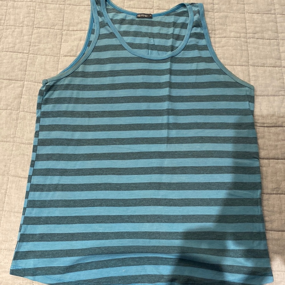 Vox Populi blue stripes tank top size medium